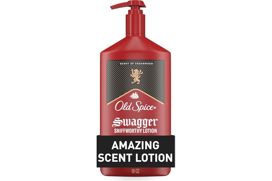 Old Spice Hand, Face & Body Lotion for Men, 24/7 Lightweight Moisturization with Amazing Scent, Instant Absorption, For All Skin Types, Swagger with Cedarwood Scent, 16 oz
