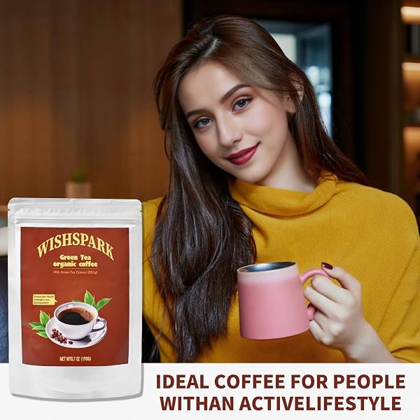 GREEN TEA ORGANIC COFFEE – WITH ARABICA COFFEE, GREEN TEA EXTRACT 600MG – NATURAL PURE ORGANIC GREEN TEA COFFEE, CONTAINS ANTIOXIDANT INGREDIENTS,INSTANT COFFEE – 6.7 OZ