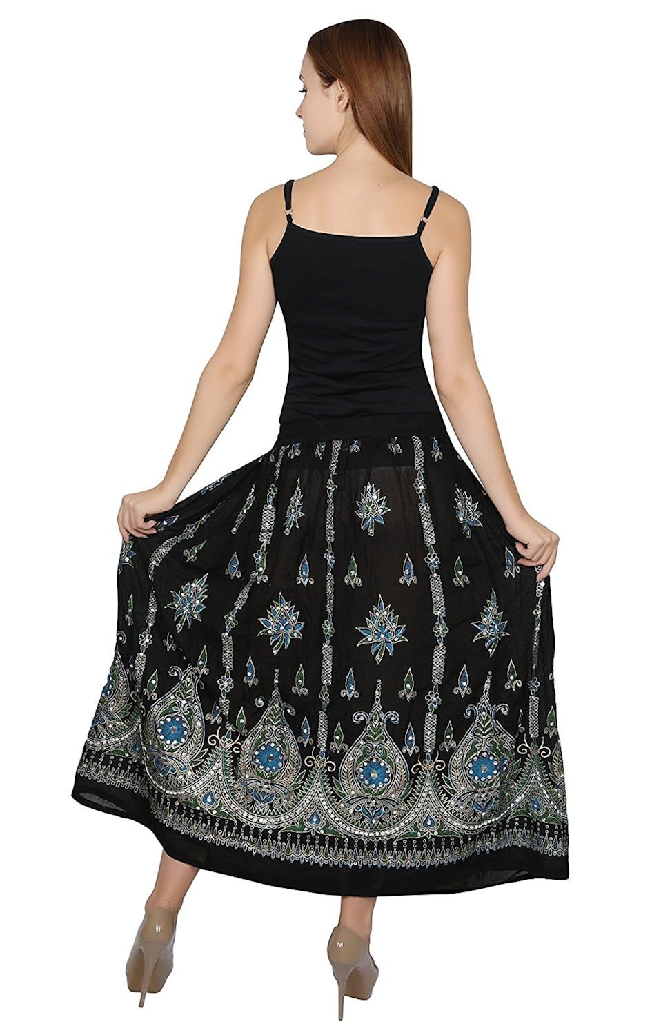 royal womens rayon handcrafted sequence jaipuri skirts free size