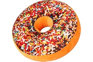 16 Inch Donut Pillow, Soft Novelty Chocolate Donut Cute Pillows Decorative Soft Plush Funny Food Shaped Pillow for Couch Chai