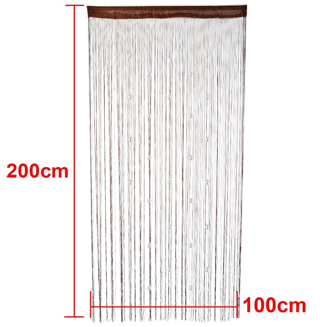 Tangpan Tenda A Perline Rotonde Per Porta/finestra 100x200 Cm - 5 File Di Perle In Poliestere - Colore Champagne