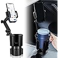 Car Cup Holder Expander Adjustable Base with Phone Mount THIS HILL 360° Rotation Cup Holder Cell Phone Holder for Car Compatible with iPhone All Smartphones
