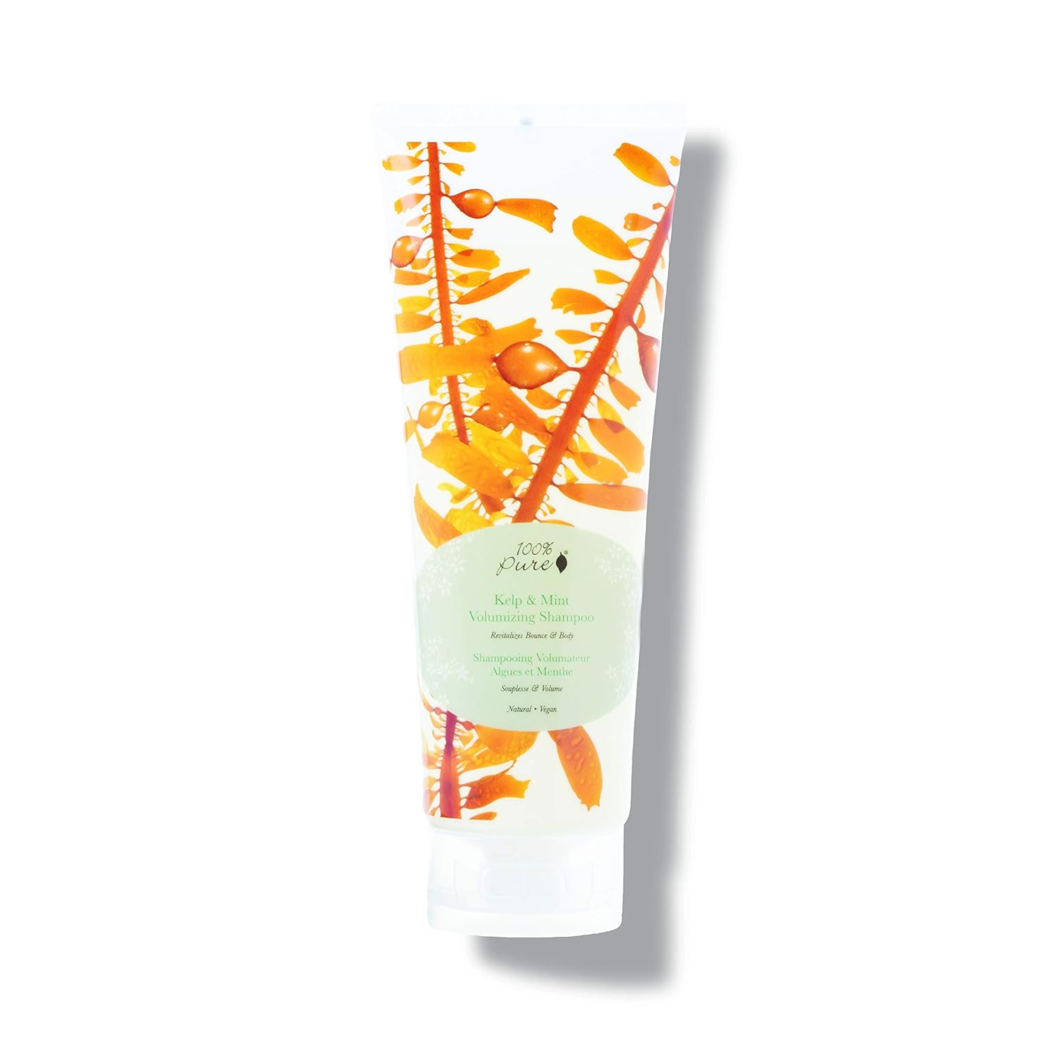 100% PURE Kelp & Mint Volumizing Shampoo (8 Fl Oz), Sulfate Free Shampoo, Hair Thickening Formula for Fuller, Voluminous Hair, Natural Hair Care
