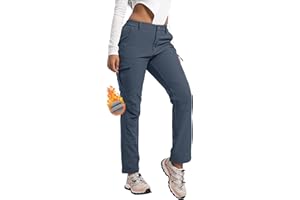 AREOUTS Women's Snow Ski Pants Fleece Lined Waterproof Softshell Insulated Winter Outdoor Hiking Cargo Pants