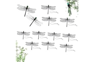 12 PCS Artificial Dragonfly Hat Clip for Bug Repellent - Realistic 3D Dragon Fly Clips for Outdoor, Camping & Fishing, Natura