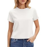 Stelle Women Cotton Blend Tshirts Shirts Boxy Cropped T- Shirts Basic Tees | Relaxed fit, Side slits, Lightweight comfort, Everyday layering, Streetwear, Machine washable, Soft hand feel