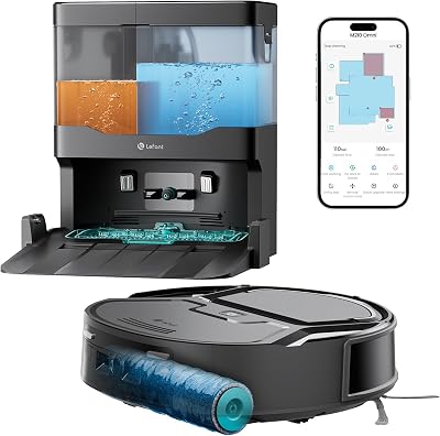 M260 Robot Aspirapolvere, Navigazione Laser dToF, Colore Nero-Trasparente