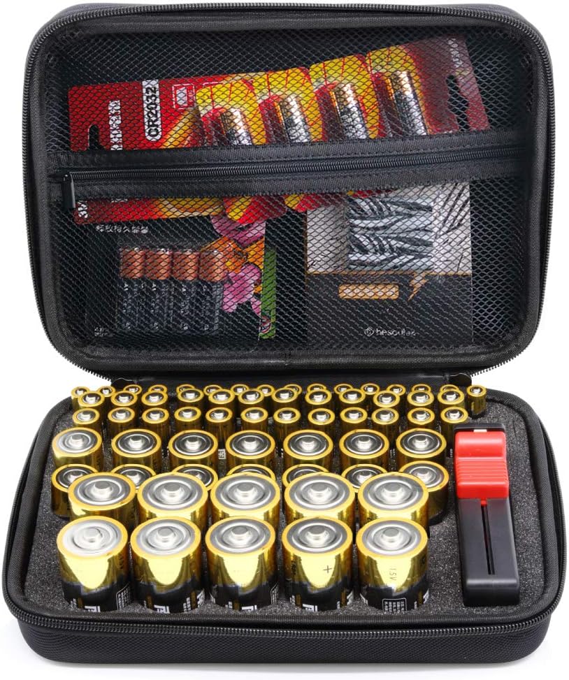 SURDAR 80+ Batteries Organizer Storage Bag Hard Case Carrying Case Box