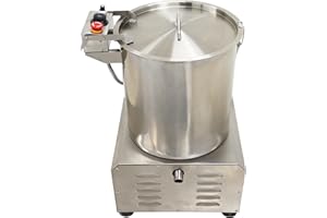 INTBUYING Commercial Vegetable Dehydrator Machine, 110V Stainless Steel Spin Dryer with Adjustable Speed, 6kg/cycle Capacity 