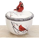 Bits and Pieces - Ceramic Cardinal Trinket Box - Cardinal Keepsake and Jewelry Box - Home Décor