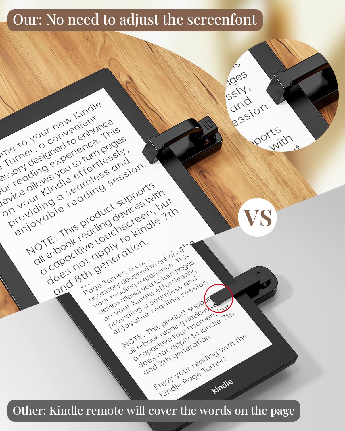 Kindle Page Turner, Remote Control Page Turner for Kindle Paperwhite Oasis EReaders Kobo, Kindle Clicker Page Turner for iPhone,iPad, Android Tablets Reading Novels,Camera Record & Shutter Selfie