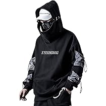 XYXIONGMAO Streetwear Techwear Hoodie Tactical Mens Black Urban