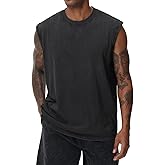 Mens Cotton Sleeveless Tank Tops Cut Off Muscle Gym T Shirts Running Beach Loose Fit Tees