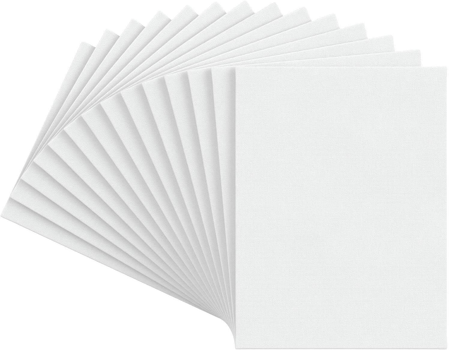 Arteza Canvas Boards for Painting, Pack of 14, 9 x 12 Inches, Blank White Canvas Panels, 100% Cotton, 8 oz Gesso-Primed, Art Supplies for Acrylic Pouring and Oil Painting