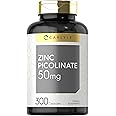 Carlyle Zinc Picolinate 50mg | 300 Capsules | Non-GMO and Gluten Free Supplement