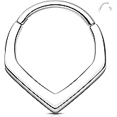 Melighting 16G Septum Ring Stainless Steel 316L Daith Piercing Jewelry 8/10 mm Helix Stud Septum Clicker for Women