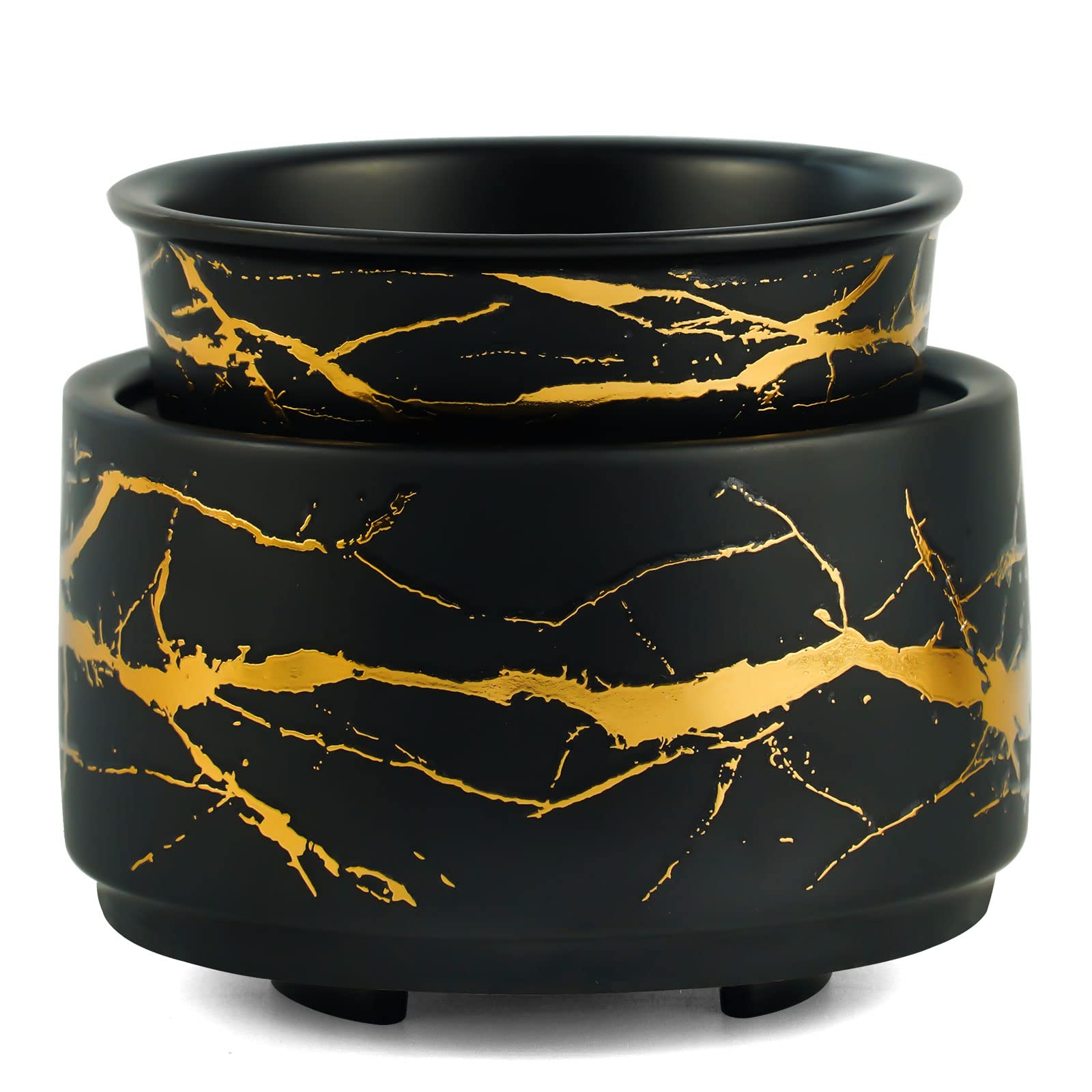 Photo 1 of PALANCHY Wax Melt Warmer Ceramic 3-in-1 Oil Burner Electric Candle Wax Warmer Burner Melter Fragrance Warmer for Scented Waxs Home Office Bedroom Aromatherapy Gift& Décor (Black Gold)