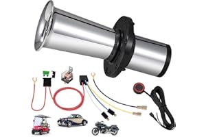 Ooga Horn 12V Kit, Antique Classic Car Hot Rod Aooga Ahooga Horn with Wire and Button, Banhao OOGA Air klaxon Vintage Old Style School for Truck Golf Cart Car