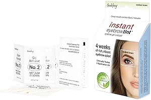 Godefroy Instant Eyebrow Tint – Medium Brown Eyebrow Gel for Long Lasting Colour – Easy to Use Complete Eyebrow Color Kit Inc