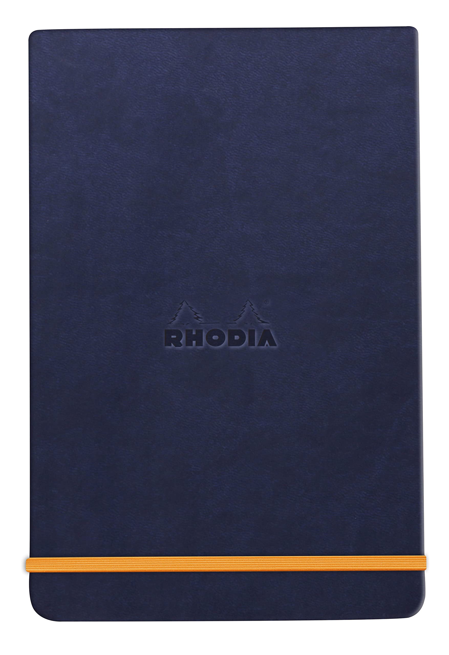 RHODIA 194359C - Hard Notebook Webnotepad Midnight Blue - A6 - Lined - 192 Detachable Pages - Clairefontaine Ivory Paper 90 g/m - Bookmark, Elastic Closure - Faux Leather Cover - Rhodiarama