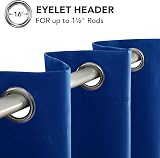 Deconovo Thermal Insulated Blackout Curtains Eyelet 2 Panels Royal Blue 42 x 54 view 7