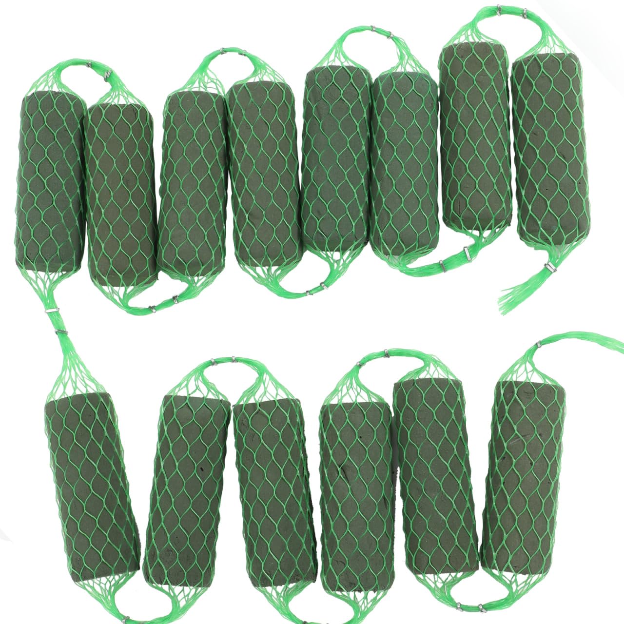 BESPORTBLE Floral Wet Foam Garland - DIY Christmas Wreath, Fresh Flowers Sponge Blocks Floral Foam Netted Flower Holder Water Absorption Arrangement Material for Door Tabletop Wedding Xmas Decor Green