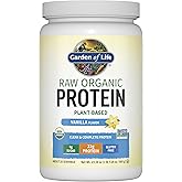 Garden of Life Protein Powder, Vegan Protein Powder, BCAA, Probiotics & Digestive Enzymes, Gluten & Lactose Free, Vanilla, 1.5 LB