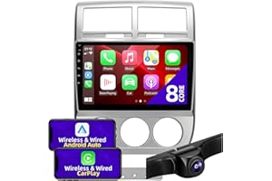 CGOGC Android Car Radio Upgrade for Jeep Patriot Compass 2007-2009 Compatible with Wireless Carplay Android Auto 8core Touchscreen Stereo Bluetooth FM/AM GPS Navigation Multimedia Player Head Unit