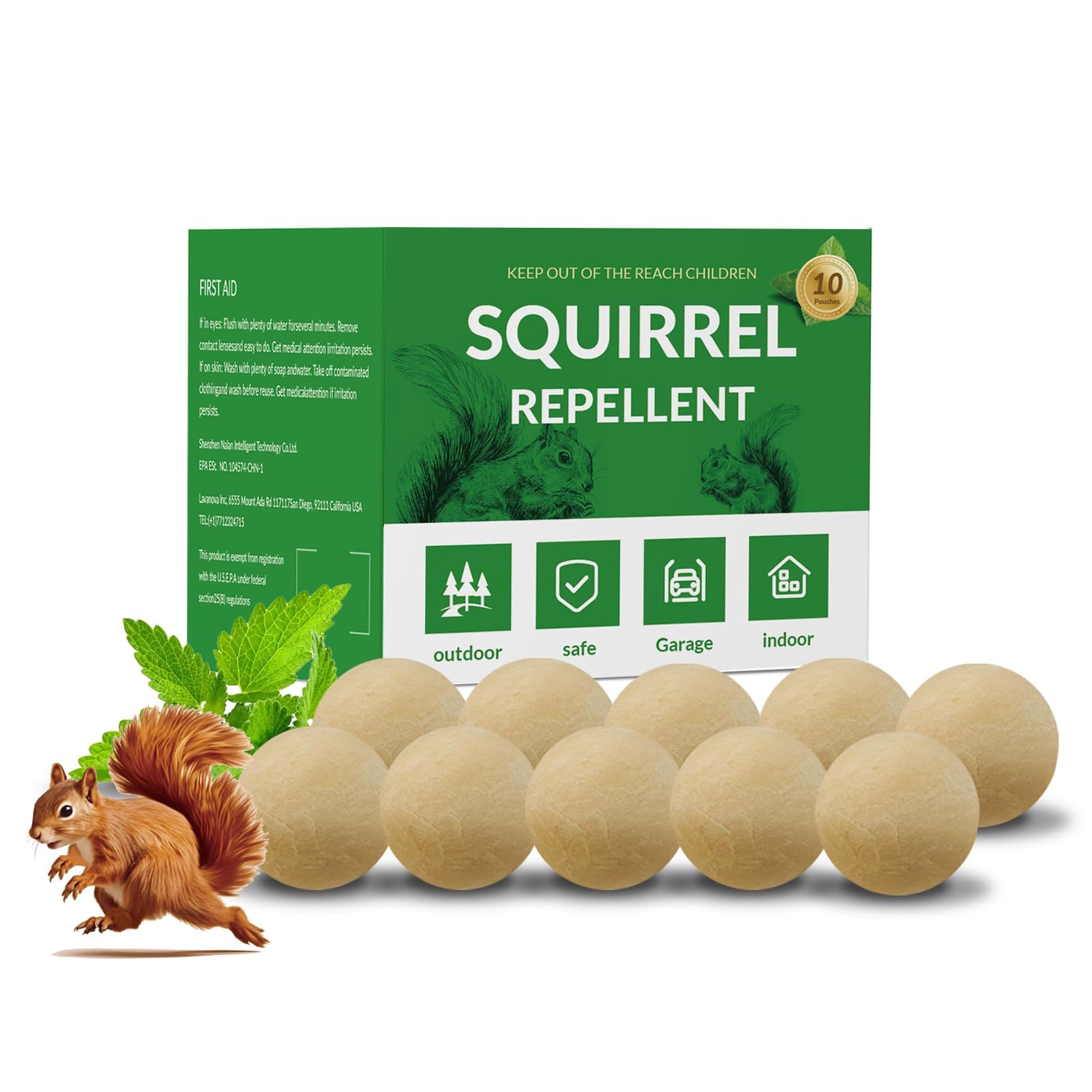 Photo 1 of 10 Pack Squirrel Repellent Outdoor, Chipmunk Repellent, Rodent & Squirrel Repellent for Attic, Car Engines, Ultra Powerful Squirrel Deterrent Keep Squirrels Out of Garden, Long-Lasting, Pet Safe