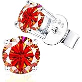 Moissanite Earrings,2ct D Color VVS1 Clarity Solitaire Round Cut Earrings S925 Sterling Silver for Women Men Moissanite Stud Earrings
