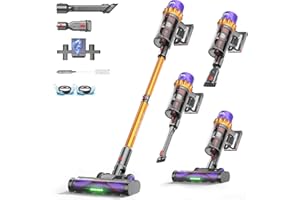 AlloyMove Cordless Vacuum Cleaner, 550W 50KPA 80Mins Self-Standing Cordless Vacuum for Home, With Wall Mount Charging/LED Display/Anti-Tangle Brush Stick Vacuum for Carpet/Pet Hair/Hardwood Floor, A05