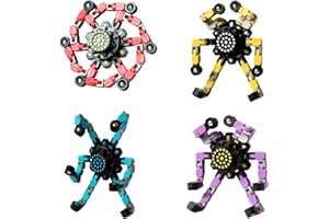 FEELGUY Fidget Toys Transformable Fidget Spinners for Kids and Adults Stress Relief Toys for Boys and Girls Fingertip Gyros for ADHD Autism for Kids Gifts Easter Basket Stuffers (Standard Edition-4pcs)