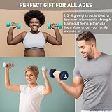 PhysKcal Dumbbells Set of 6 with Steel Rack 1kg 3kg 5kg Blue Neoprene view 6