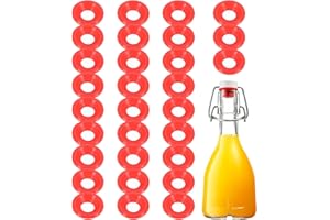 uxcell Silicone Rubber Gaskets Washer, 30 Pcs Leak-Proof Seal Gasket Replacements for Swing Flip Bottle Hat Shaped Swing Top 