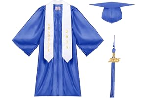 Dlala Preschool and Kindergarten Graduation Cap Gown Stole Package 2025 Tassel Set for Kids, Certificate