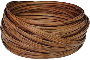 Feyart 32m/105ft 8mm Dark Wood Grain Brown Wicker Repair Kit, PE Rattan Repair Kit for Wicker Chair Fixing, Patio Furniture R