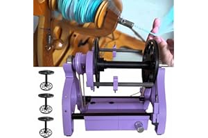 Aredwhiterui Household Electric Spinning Wheel, Mini Wool Spinning Wheel - Forward/Reverse Switching+Max Speed ​​800RPM+Capacity 4oz(120G), for Wool Fibre Twisting, 3 Spools,Purple