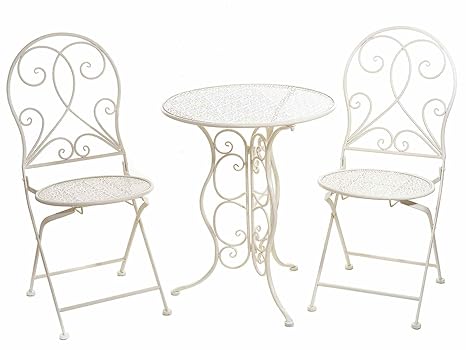 Import Set Da Giardino Con Tavolo E Sedie In Metallo Shabby