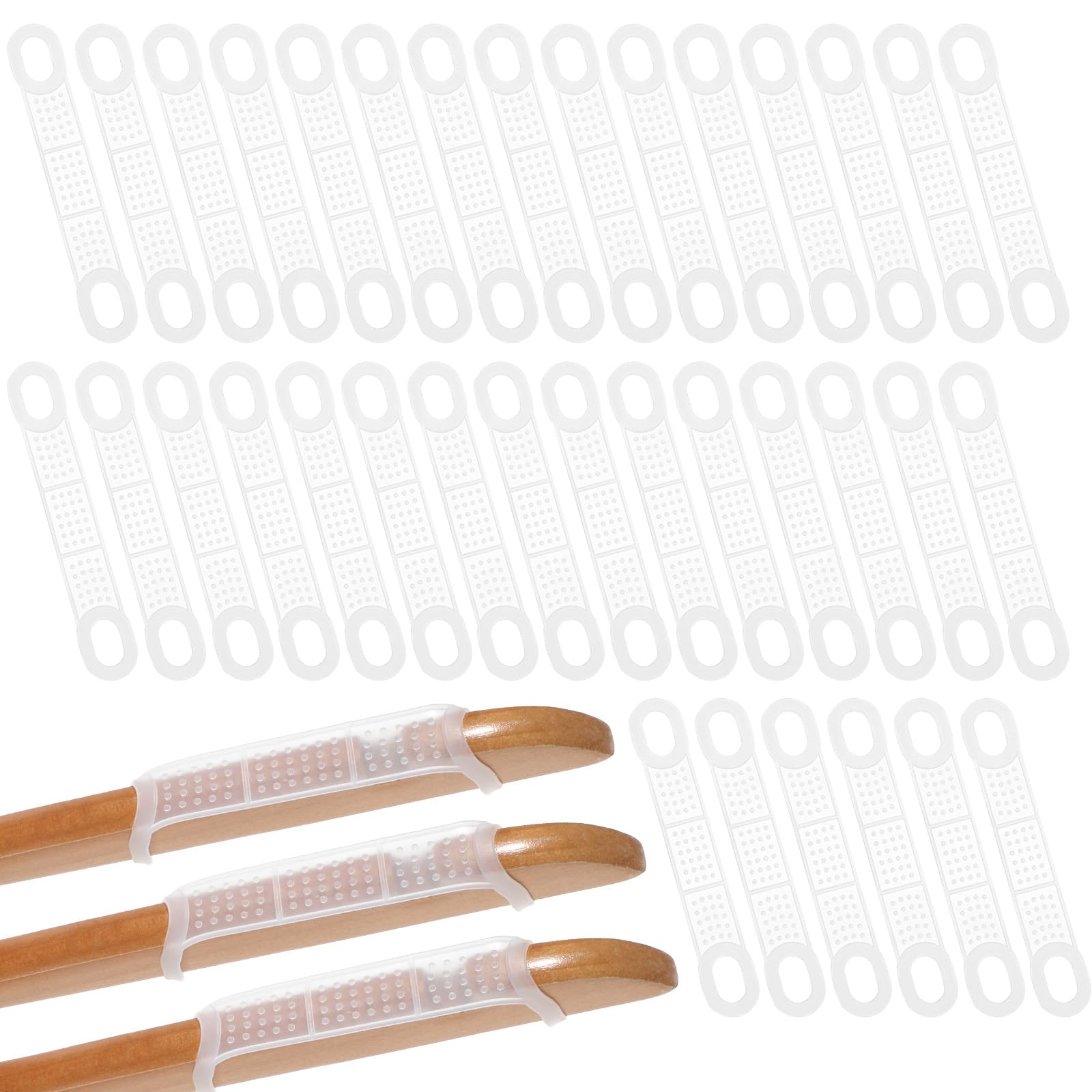 Photo 1 of 100 PCS Clear Non-Slip Rubber Clothes Hanger Grips Transparent Silicone Clothing Hanger Strips Strips Clothes Rack Pads Clothe Hanging Accessories for Wood Plastic Home Stores