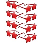 Bouiexye 8 Pack Rimless Star Sunglasses Transparent Sunglasses Pentagram Star Glasses Party Favor for Women Men