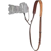 Padwa Lifestyle Dark Brown Single Camera Harness Strap for One Camera - Professional Single Full Grain Leather Cowhide Camera Harness,Quick Release Gear DSLR Camera Straps for Photographers