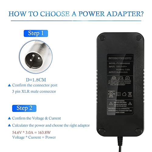 48V Lithium Charger 48V Lithium Battery Charger - 54.6V 3A Power Supply For 13S Li-ion Batteries 54.6v 3a Charger - View #6