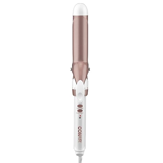 Conair Double Ceramic Curling Iron; 1 1/4&quot; Curling Iron; White/Rose Gold best curling wand