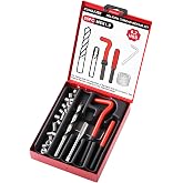KUNGJUER Helicoil Metric Thread Repair Insert Kit, M6X1.0mm Rethreading | Thread Repair kit with HSS Drill Bits, Rethreading Inserts Tool Set for Damaged Thread Repairing with Carry Case