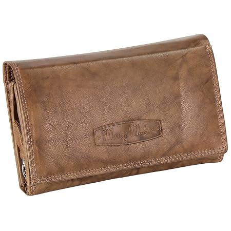 Ledershop24 Damen Leder Geldbörse Damen Portemonnaie Damen Geldbeutel - Lang Natur Leder - Geschenkset + exklusiven Schlüssel