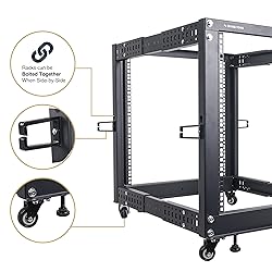 Sound Town 4-Post 15U Open Frame Sever and Network