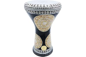 New! Gawharet El Fan Classic 17" Mother of Pearl Darbuka Drum Percussion (Golden Sun)