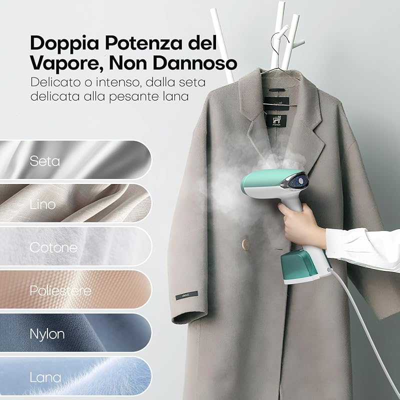 Ferro da Stiro Verticale 1500W 365ml Serbatoio Rimuovi Pieghe