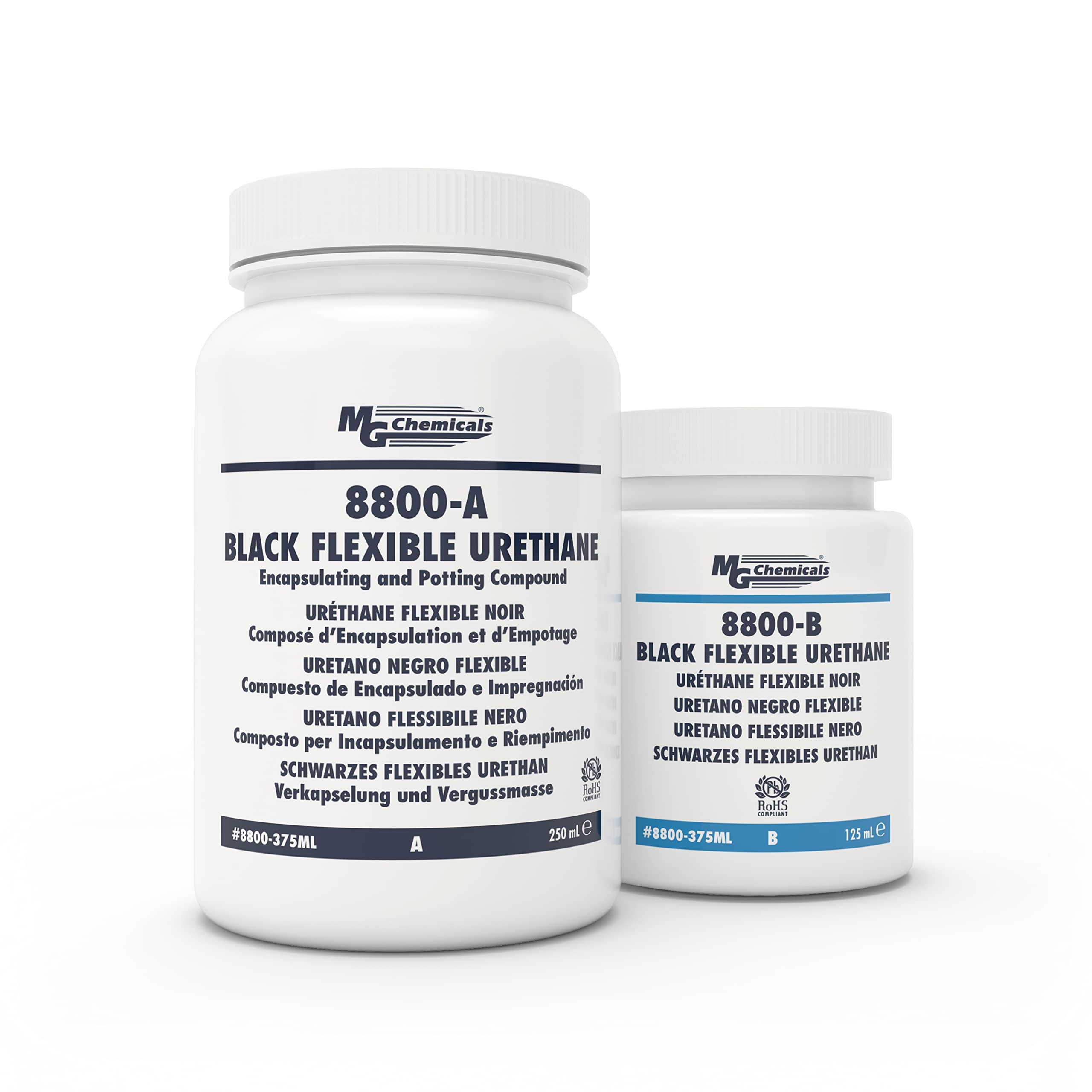 8800 Black Flexible Urethane, 2-Part Potting Compound, 375mL Kit