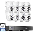 Hiseeu 3K PTZ Wired Security Camera System Outdoor 360°View with Alarm Spotlight, Audio,8CH 5MP DVR,8PCS CCTV Cameras,3TB HDD,Person/Vehicle Detection,100FT Night Vision,24/7 Record,Smart Playback